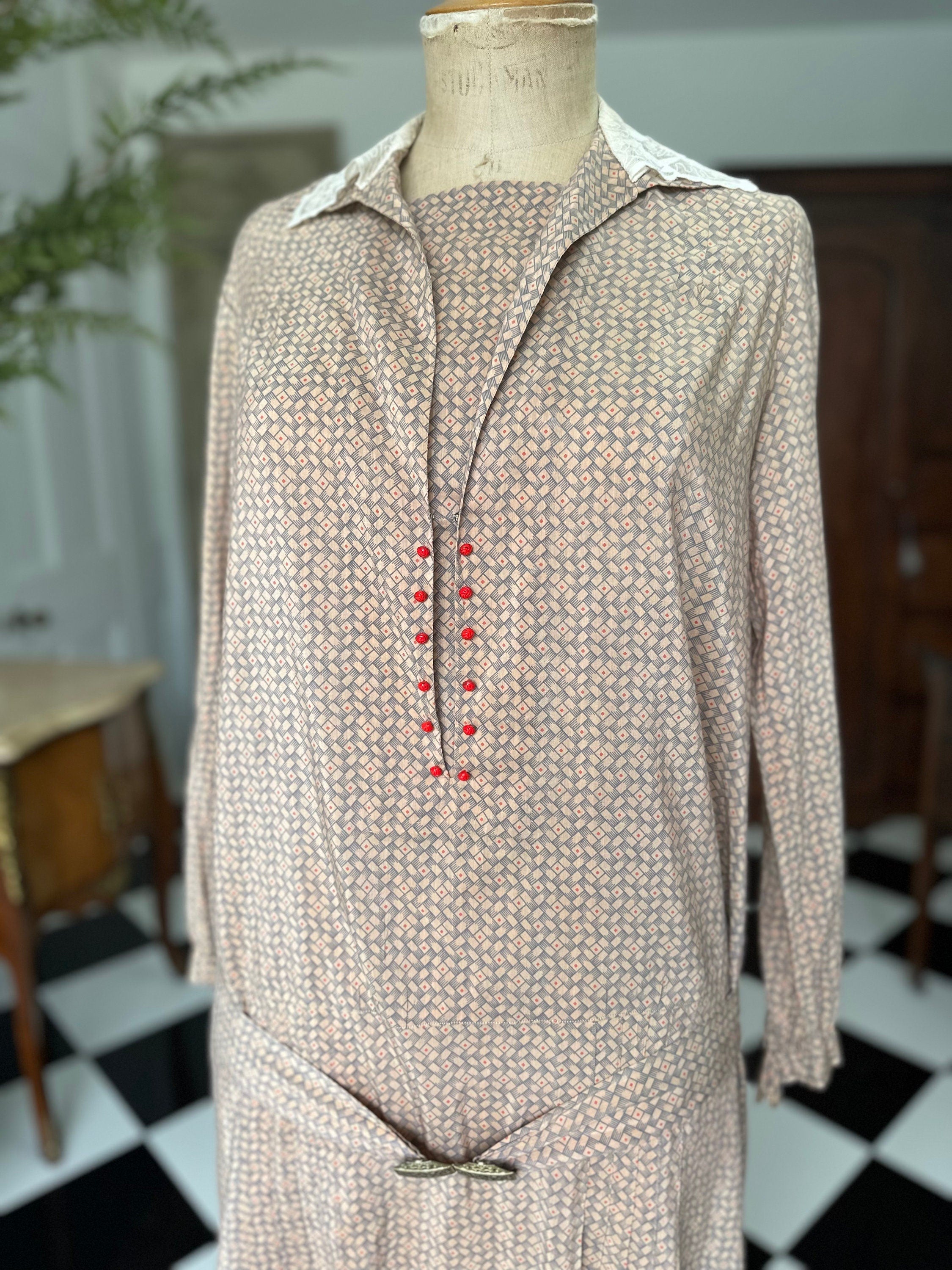 1920s silk day dress