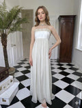 1970s long strapless silk dress
