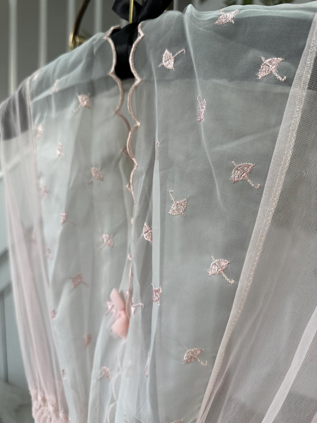 1970s Vintage baby pink sheer long negligee slip dress