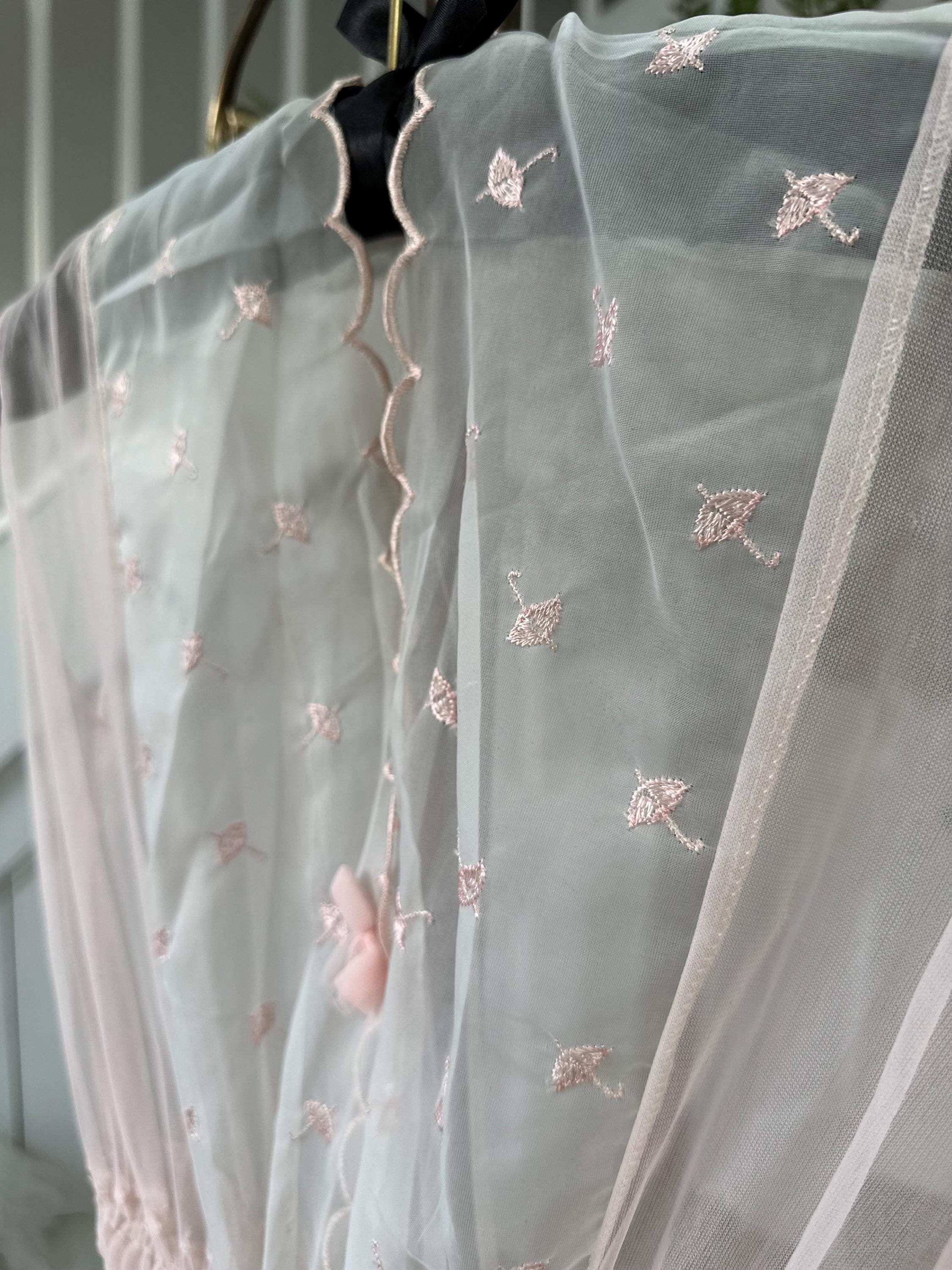 1970s Vintage baby pink sheer long negligee slip dress