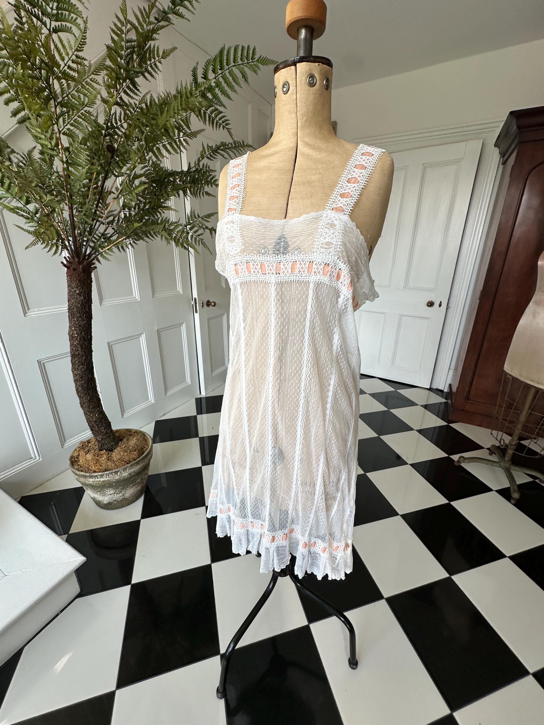 Edwardian lace with silk ribbon night dress