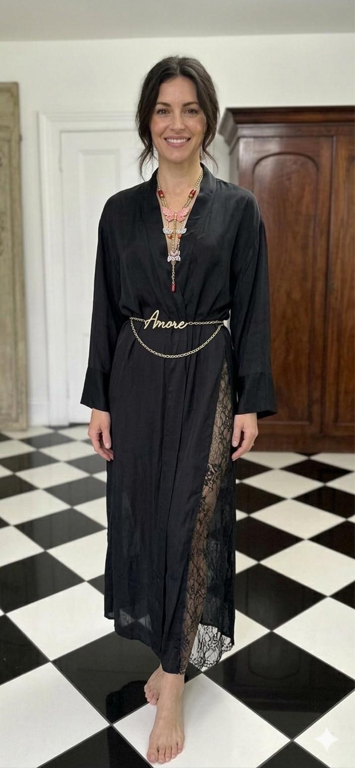 Pierre Cardin luxury lace robe kimono