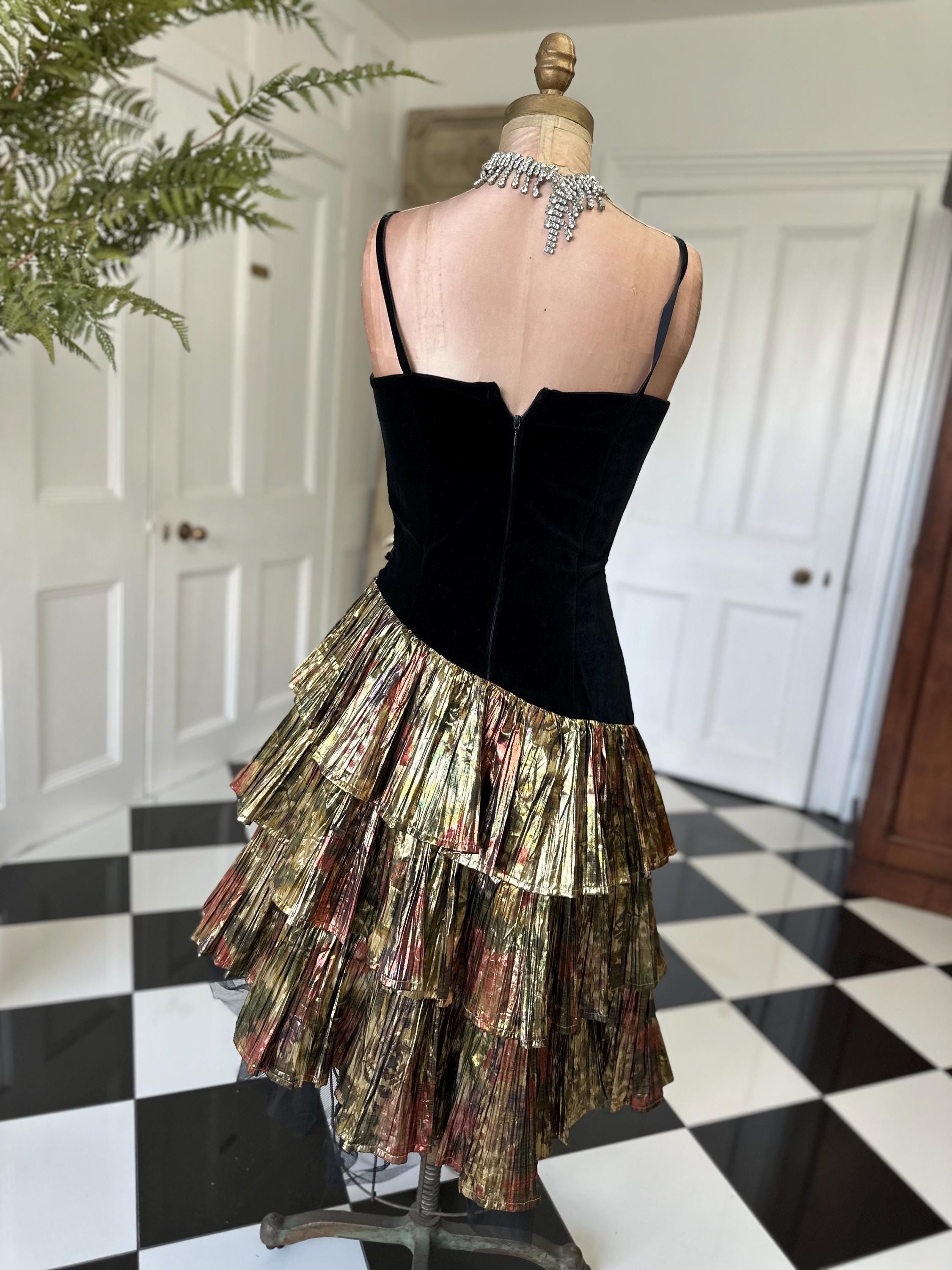 1980 velvet and lame evening dress