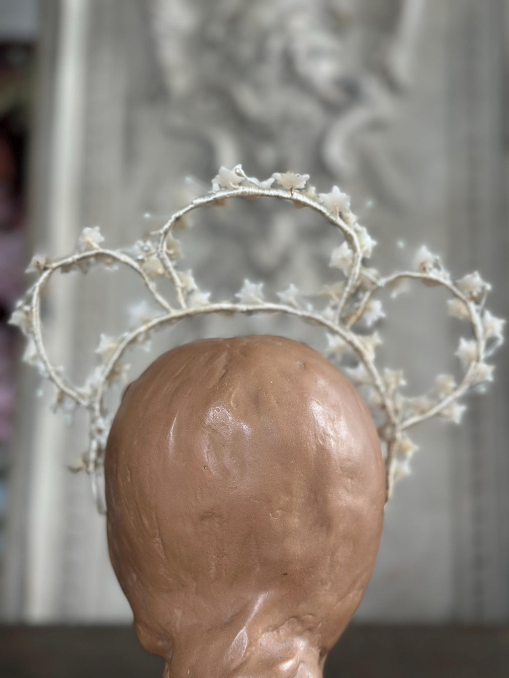 Antique Edwardian large Floral Wax Tiara