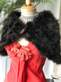1930s Brown marabou feather shawl cape shrug