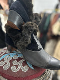 Victorian early Edwardian lady’s winter slipper boots