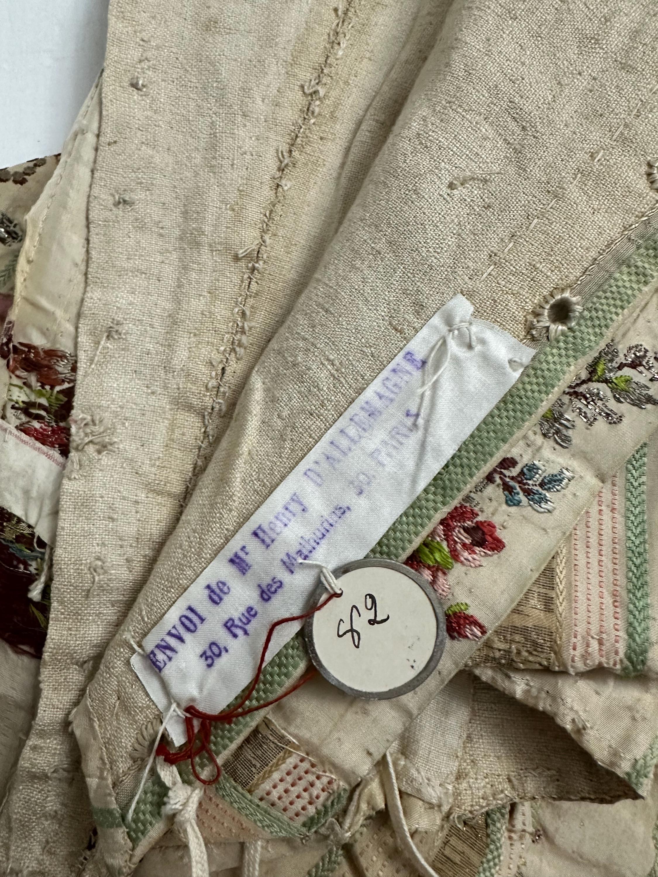 Rare 1770s Spitalfields Silk Bodice with Elegant Trimming Museum Quality Collectible