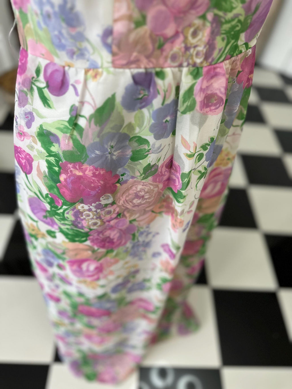 Vintage 1970s sleeveless floral maxi dress