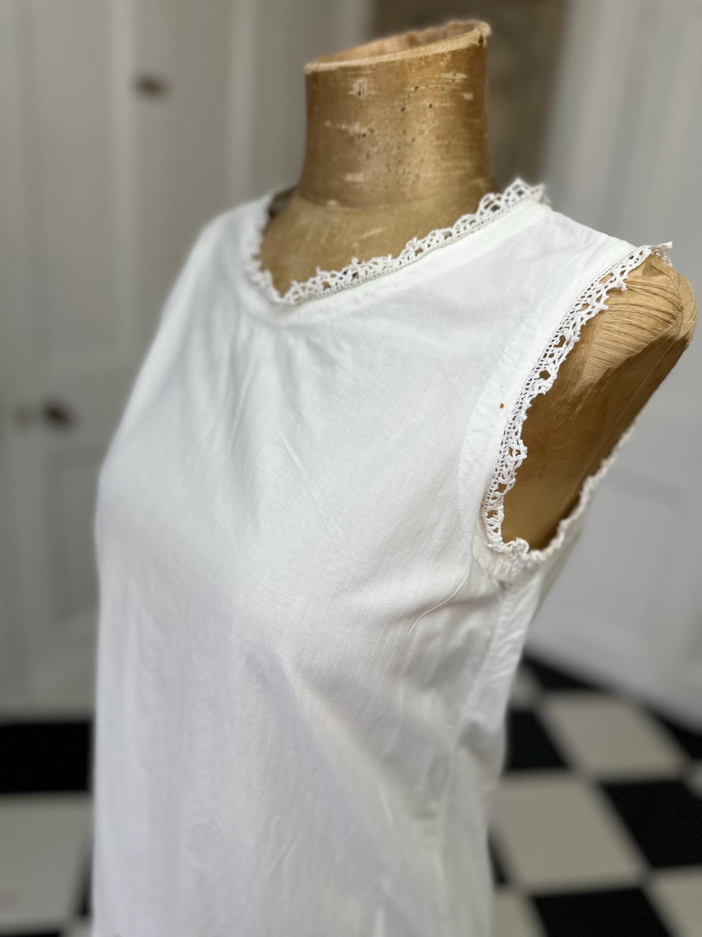Victorian  Edwardian white under dress with monogram MJ petite in style