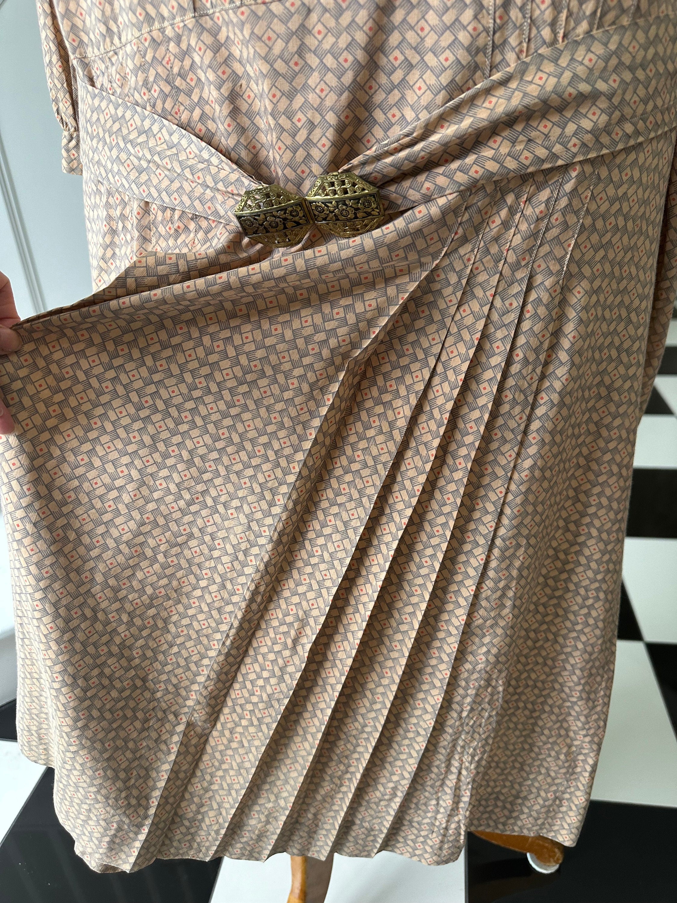1920s silk day dress