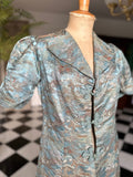 1930s Duck egg blue Silk Chinese robe house coat