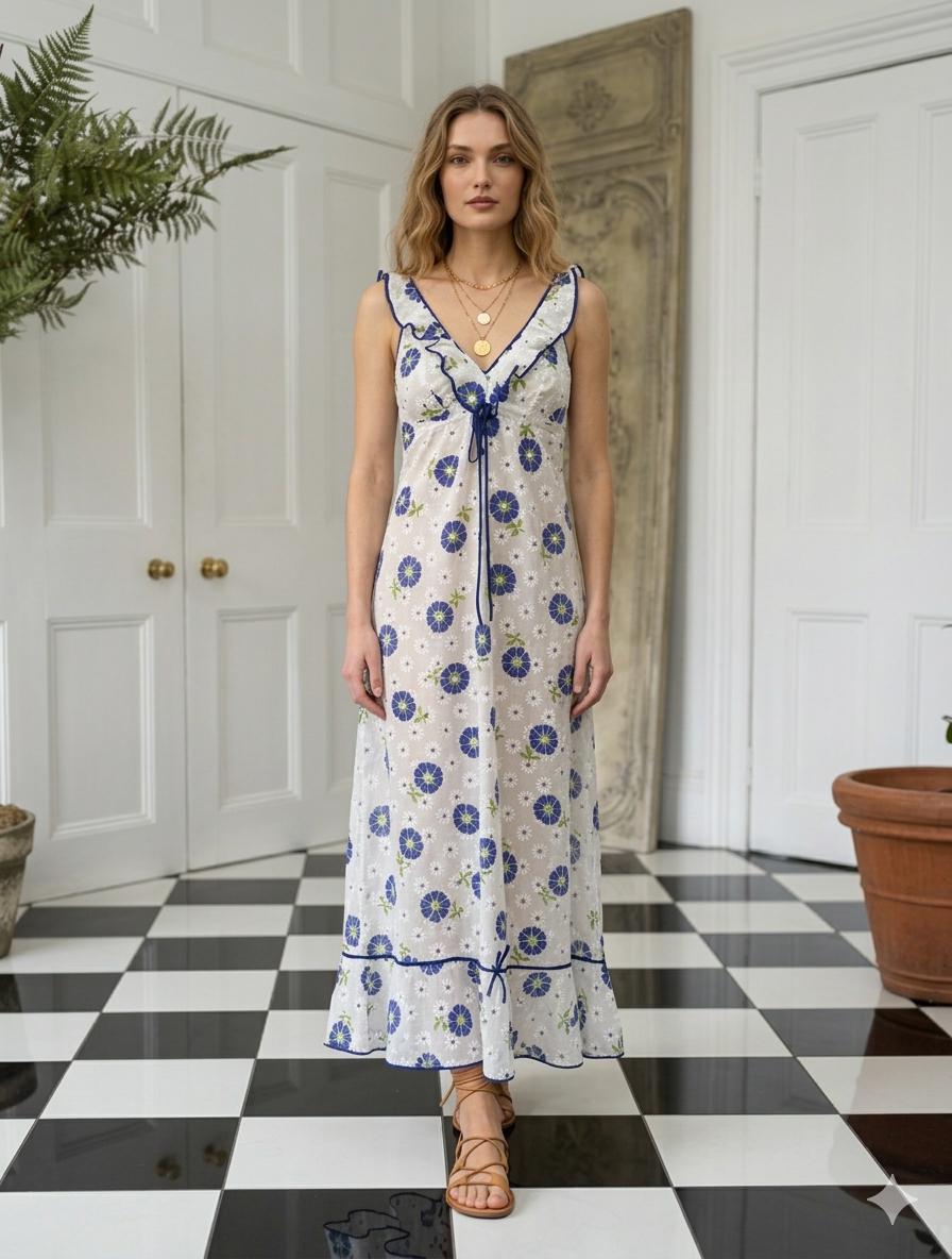 1970s floral Maxi dress unworn