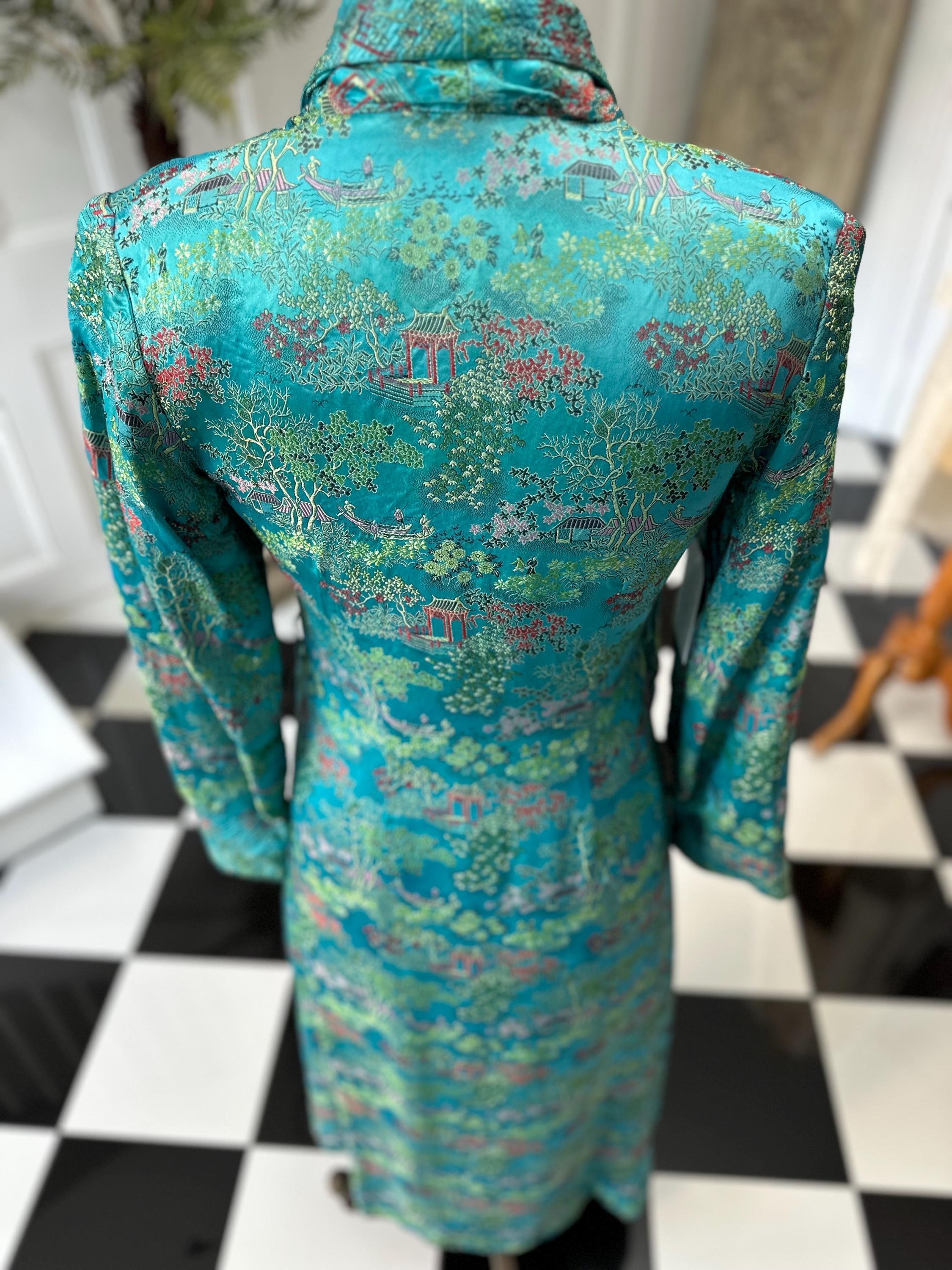 1940s Chinese robe gown coat dress
