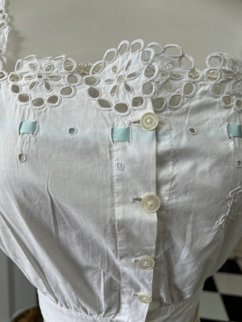 Victorian  Edwardian  white cotton camisole corset cover