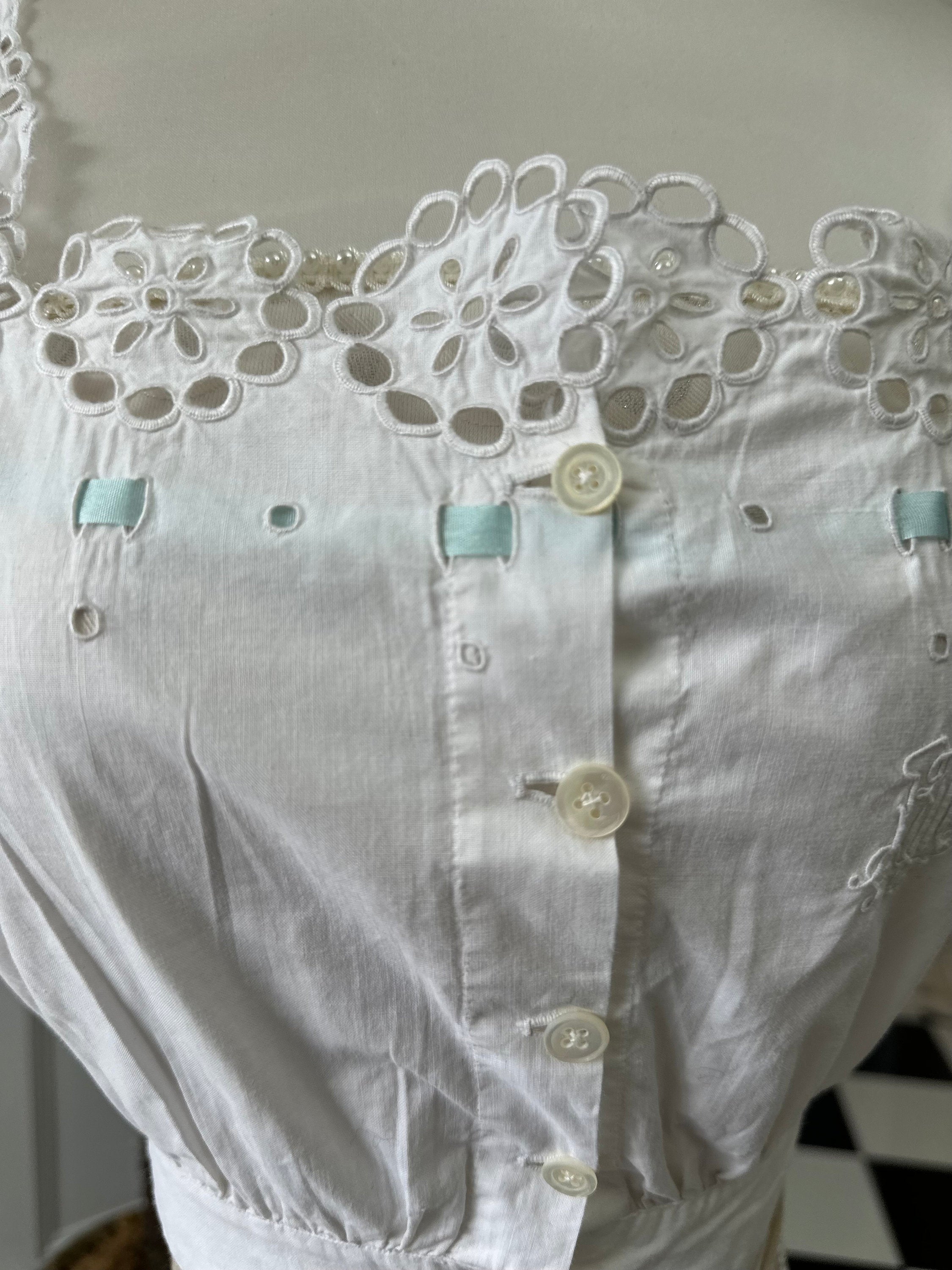 Victorian  Edwardian  white cotton camisole corset cover