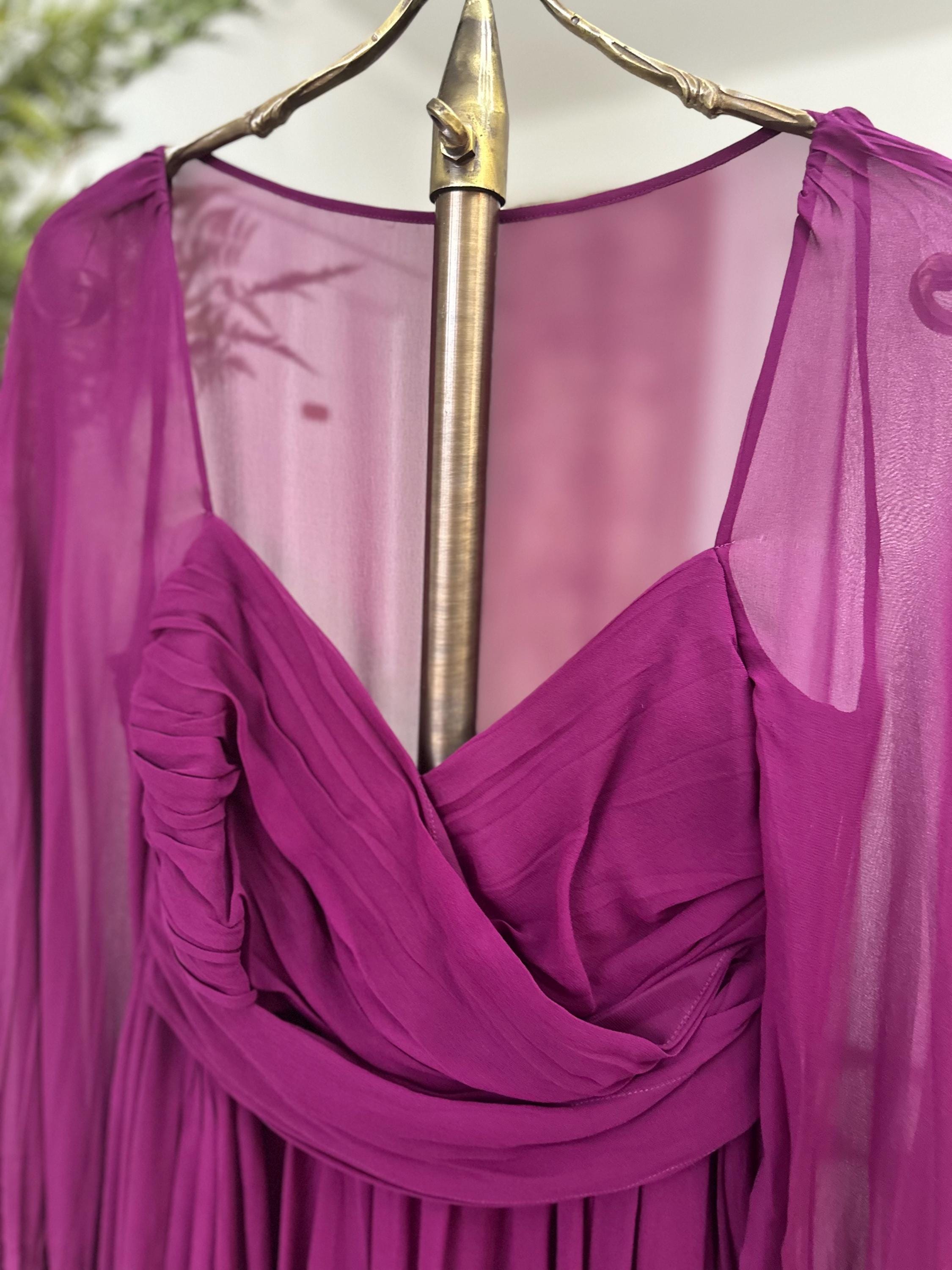 1990s rasberry colour La Perla silk dress