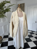 Vintage Hand Knitted mohair cream  Cardigan Cozy Layering Essential