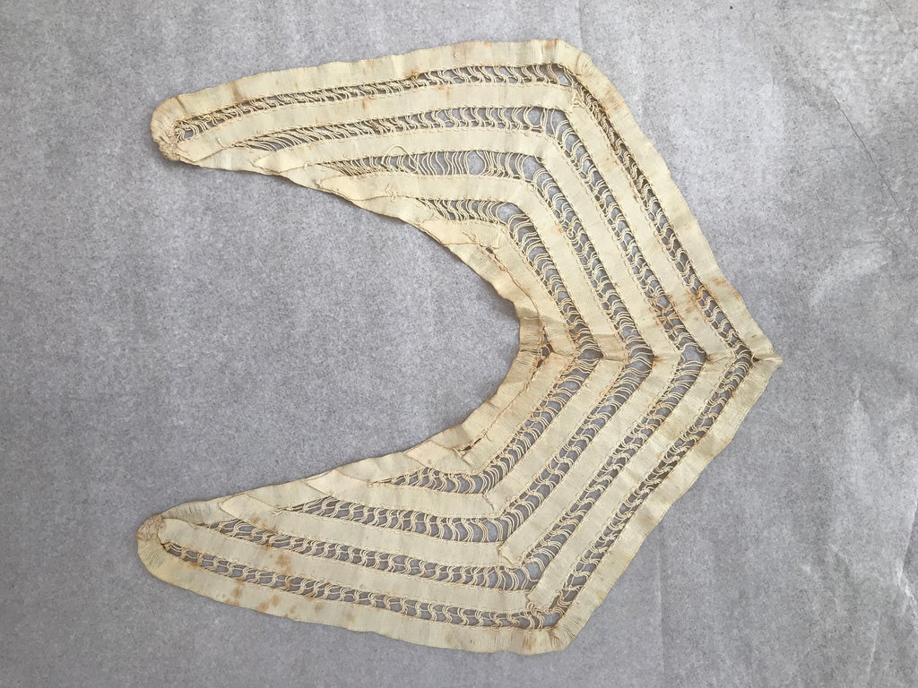 1910s Antique cream silk large collar hand made