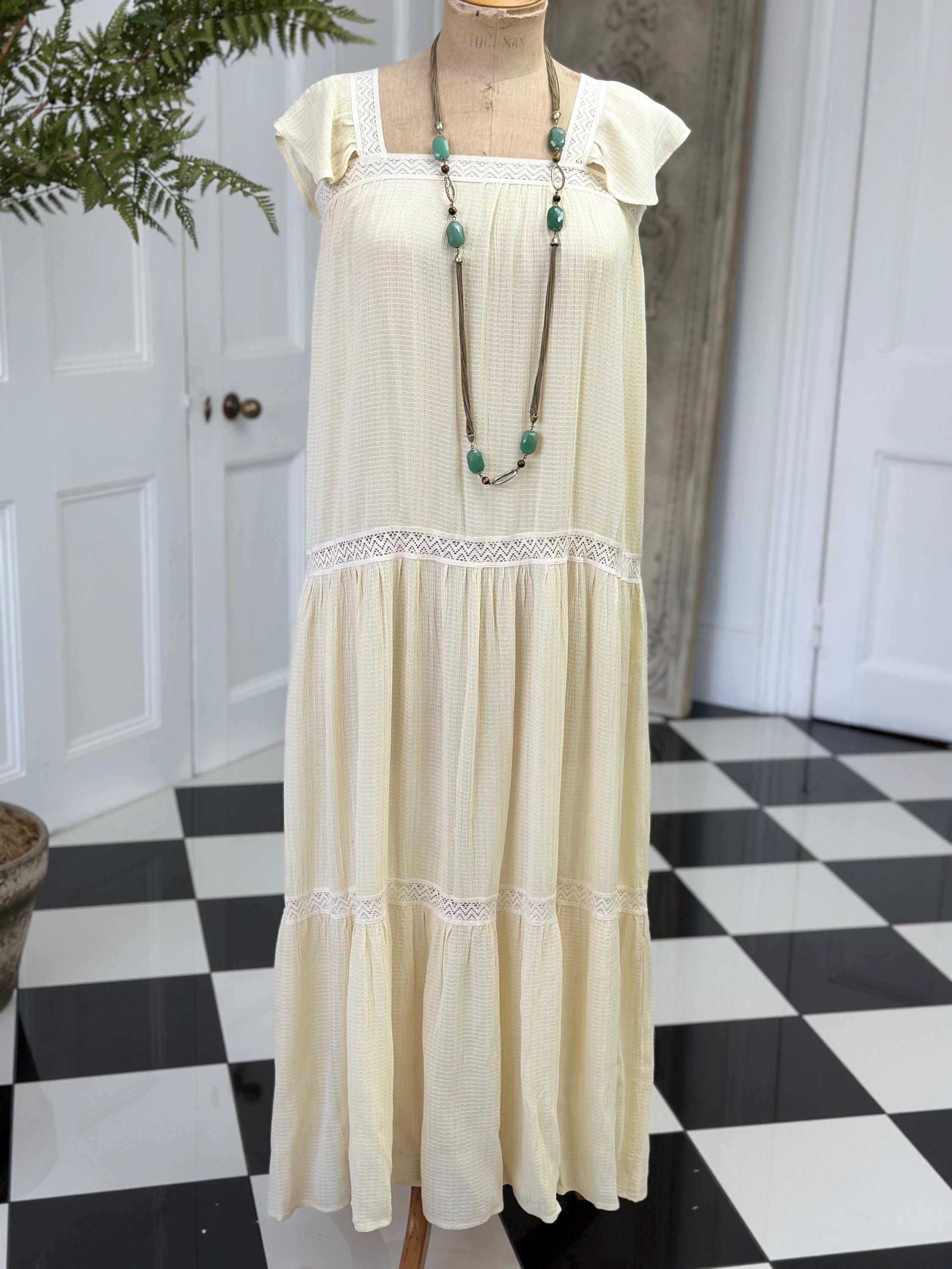 Vintage 1970s Cream Dress