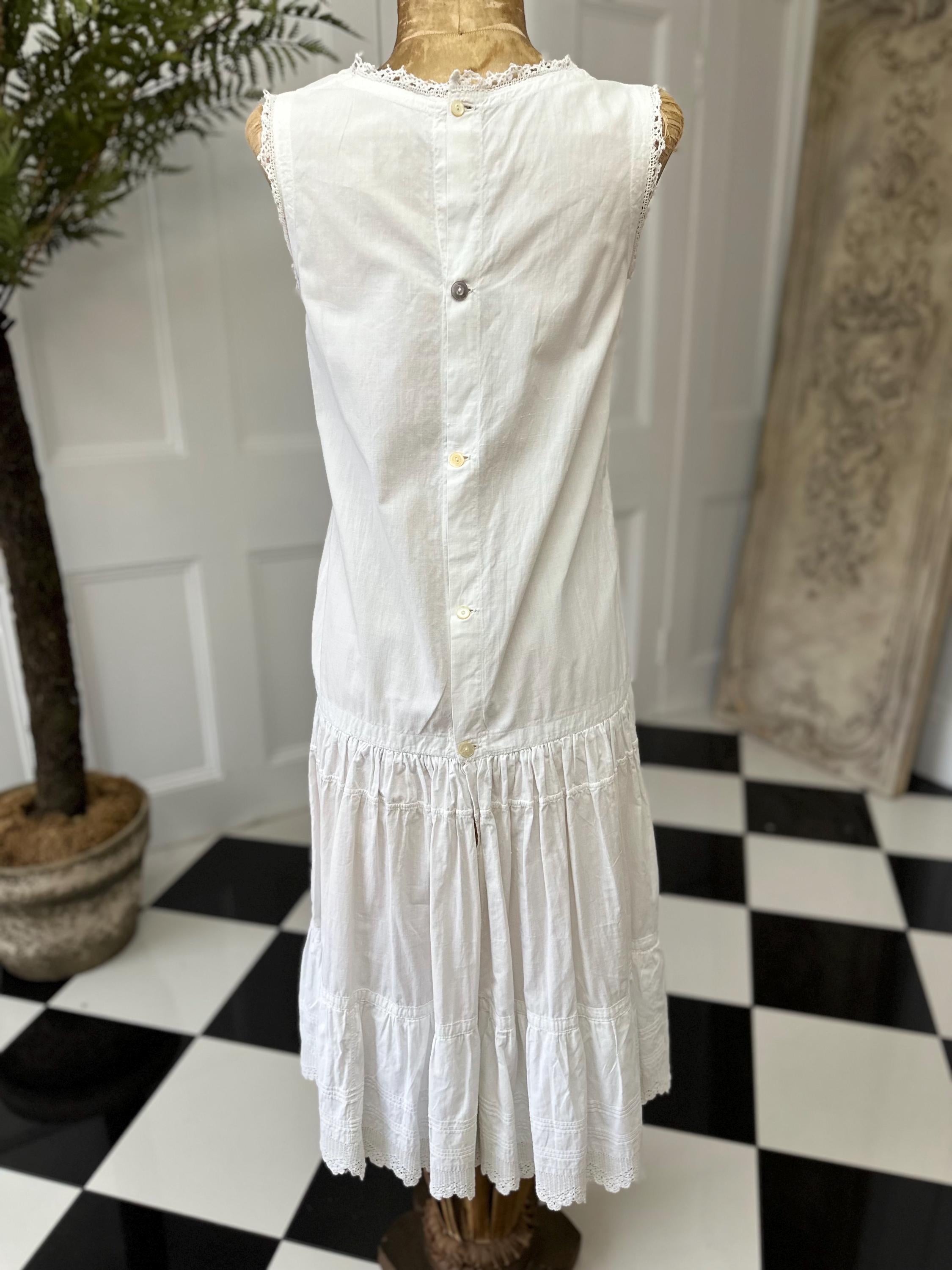 Victorian  Edwardian white under dress with monogram MJ petite in style