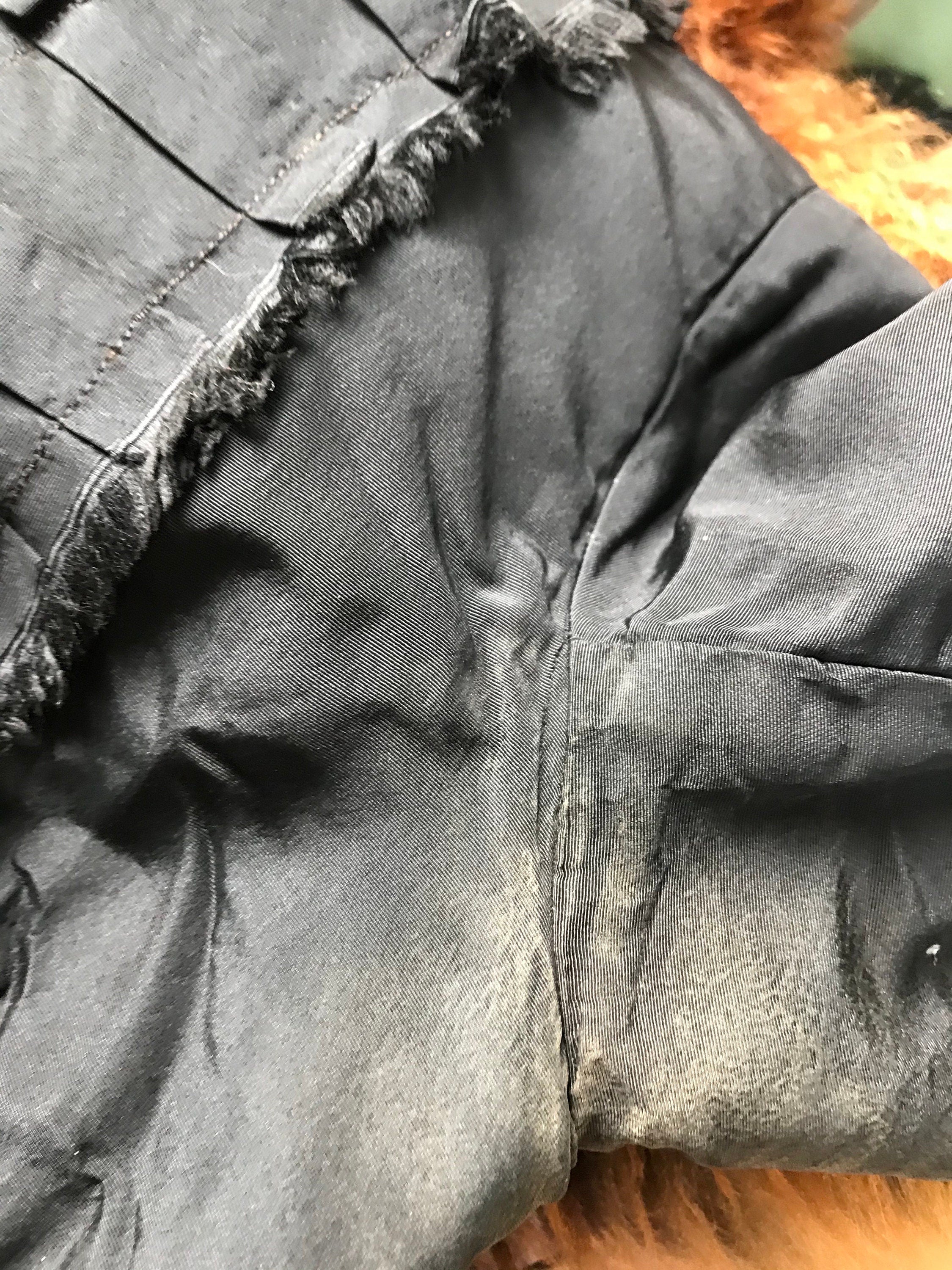 1860s Victorian Black Silk Bodice Jacket with Passementerie