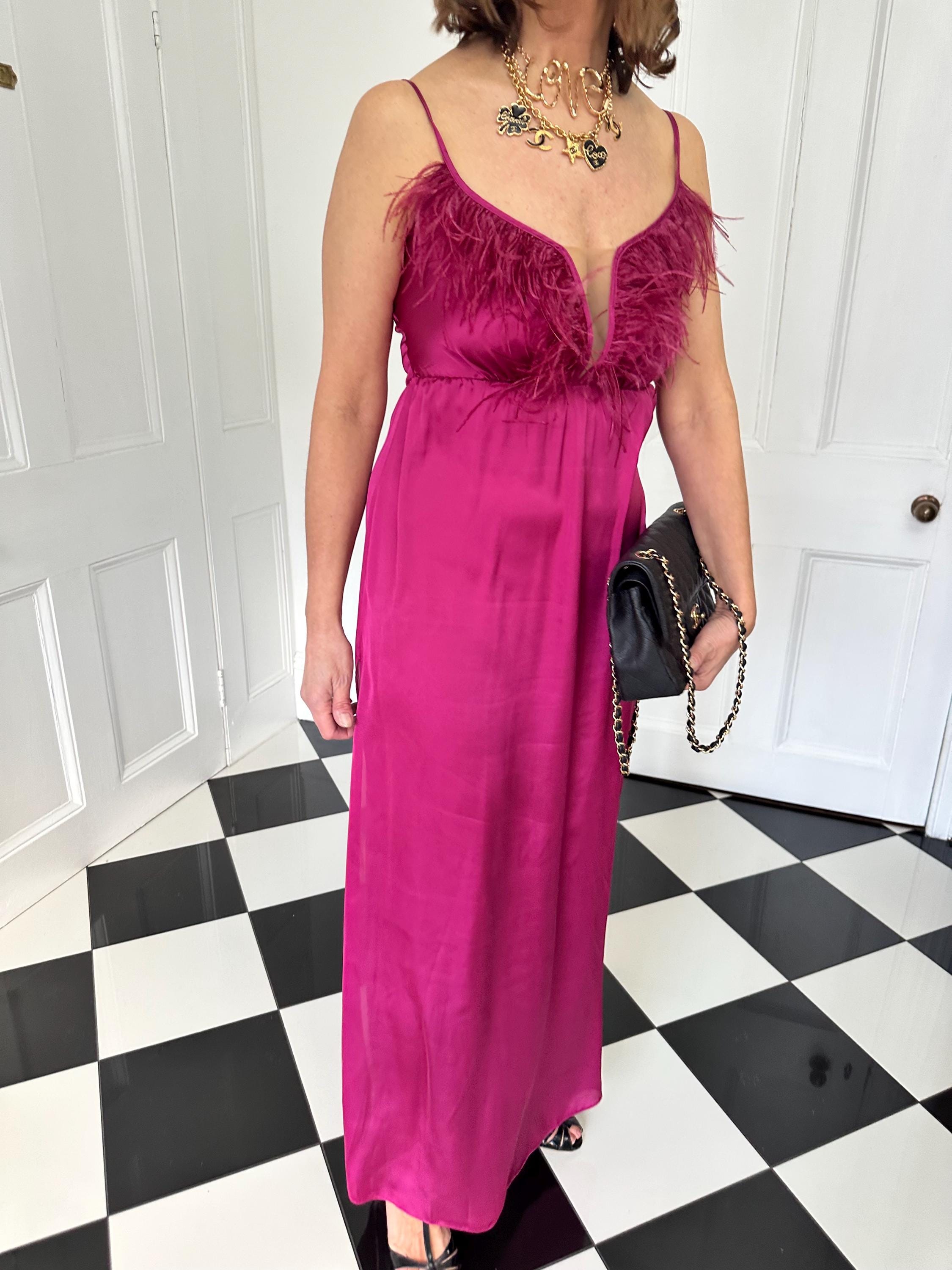 Vintage 1940s style maxi sexy slip dress