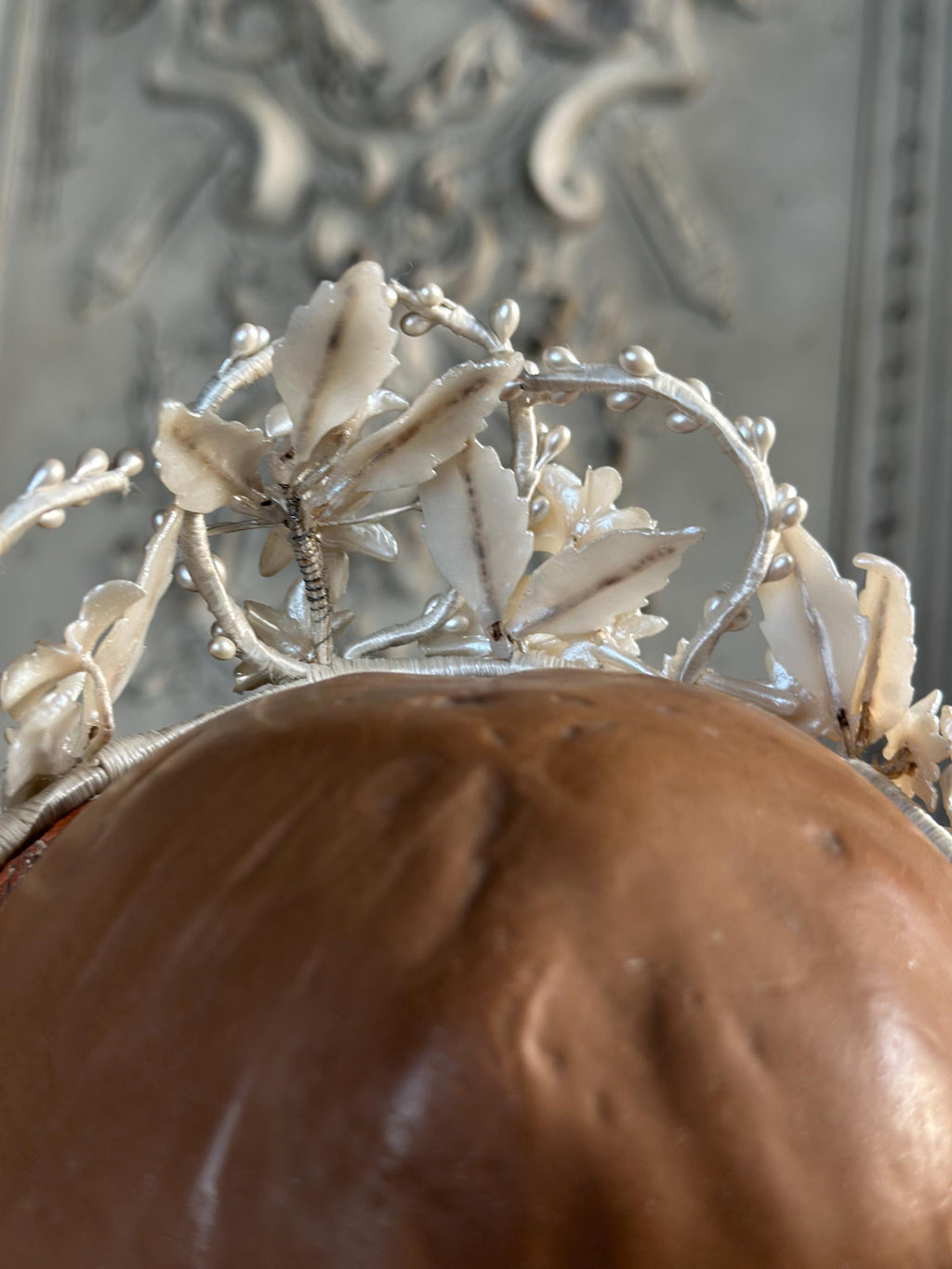 Antique 1940s  Floral Wax Tiara