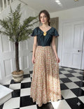 Vintage 1930s 1940s organdie and silk taffeta  ball gown with sequin details