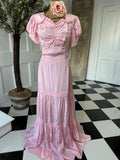 Enchanting 1930s Pink Taffeta Long Gown  One of a Kind Old Hollywood Glamour