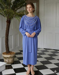 Vintage 1980s Tricot knitted dress with pearl embellishment size UK 12 / 14
