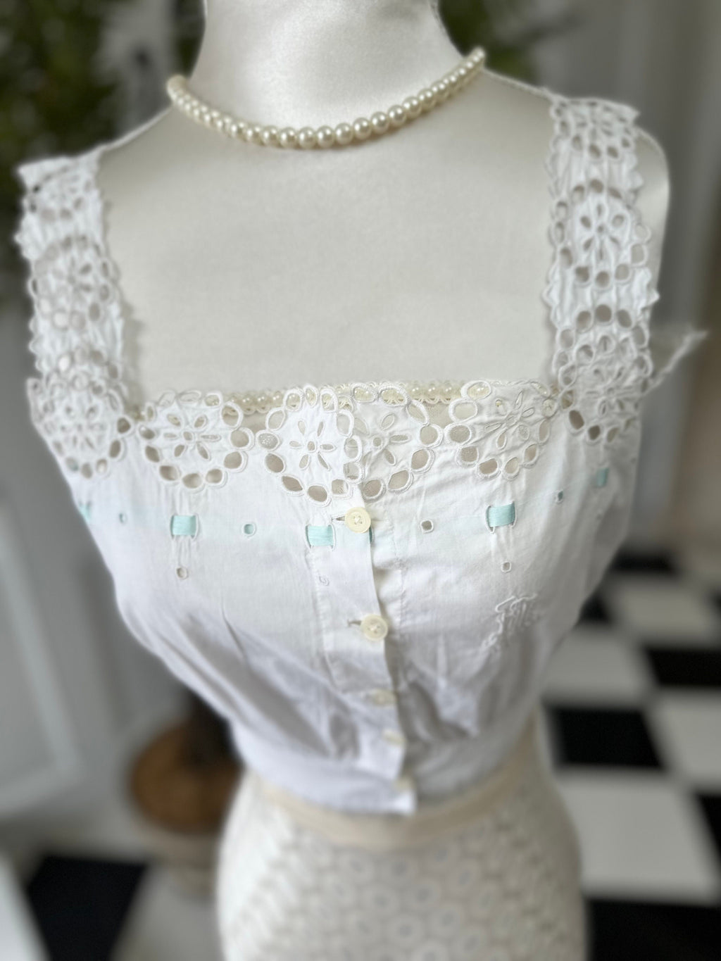 Victorian  Edwardian  white cotton camisole corset cover