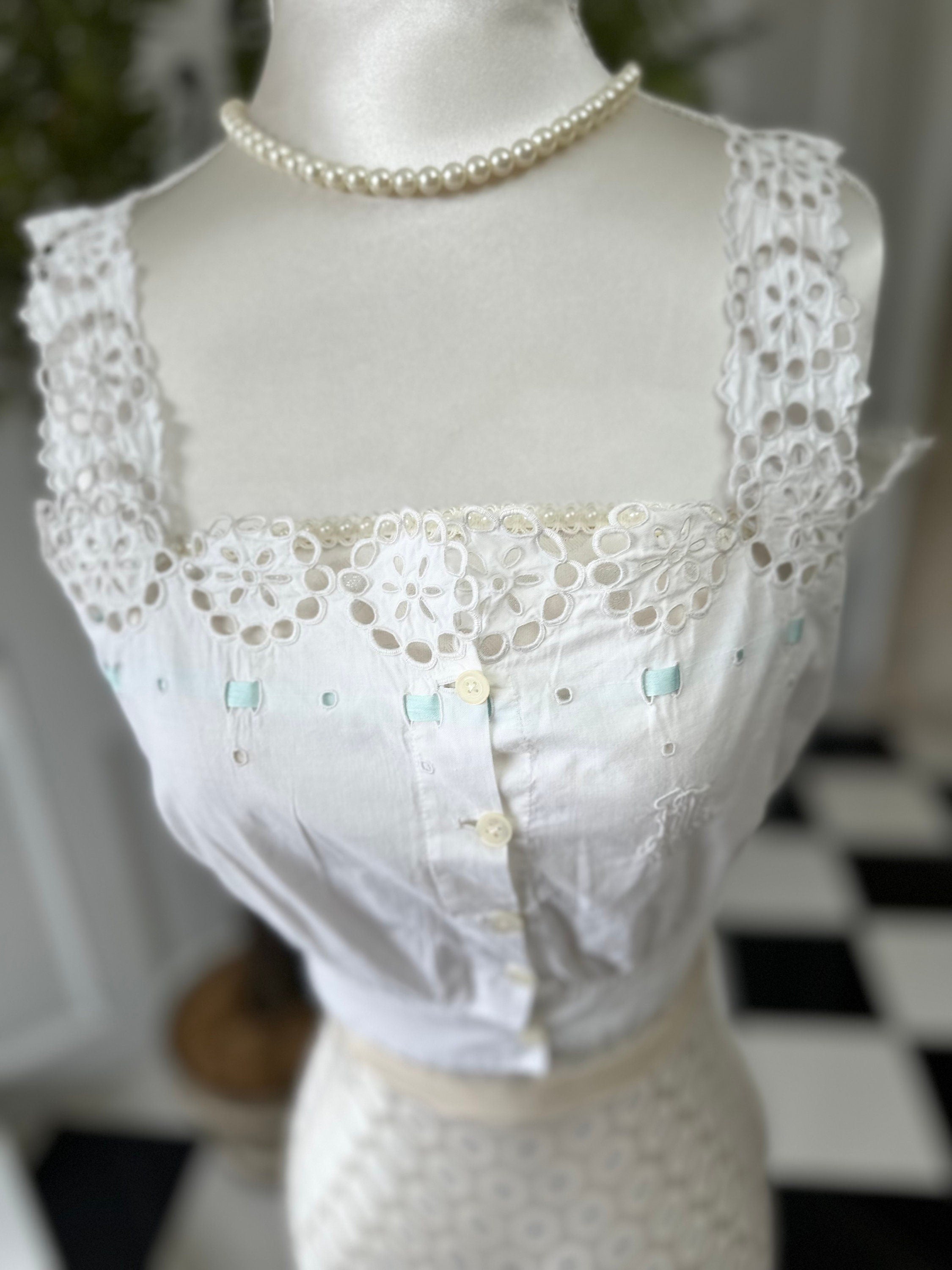 Victorian  Edwardian  white cotton camisole corset cover