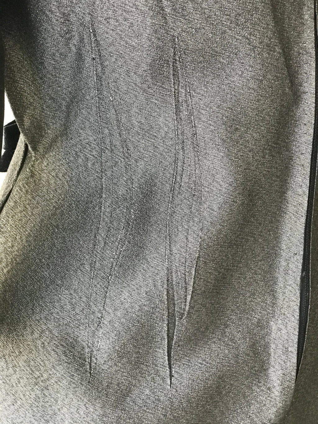 1950s Grey lame wiggle sheath dress