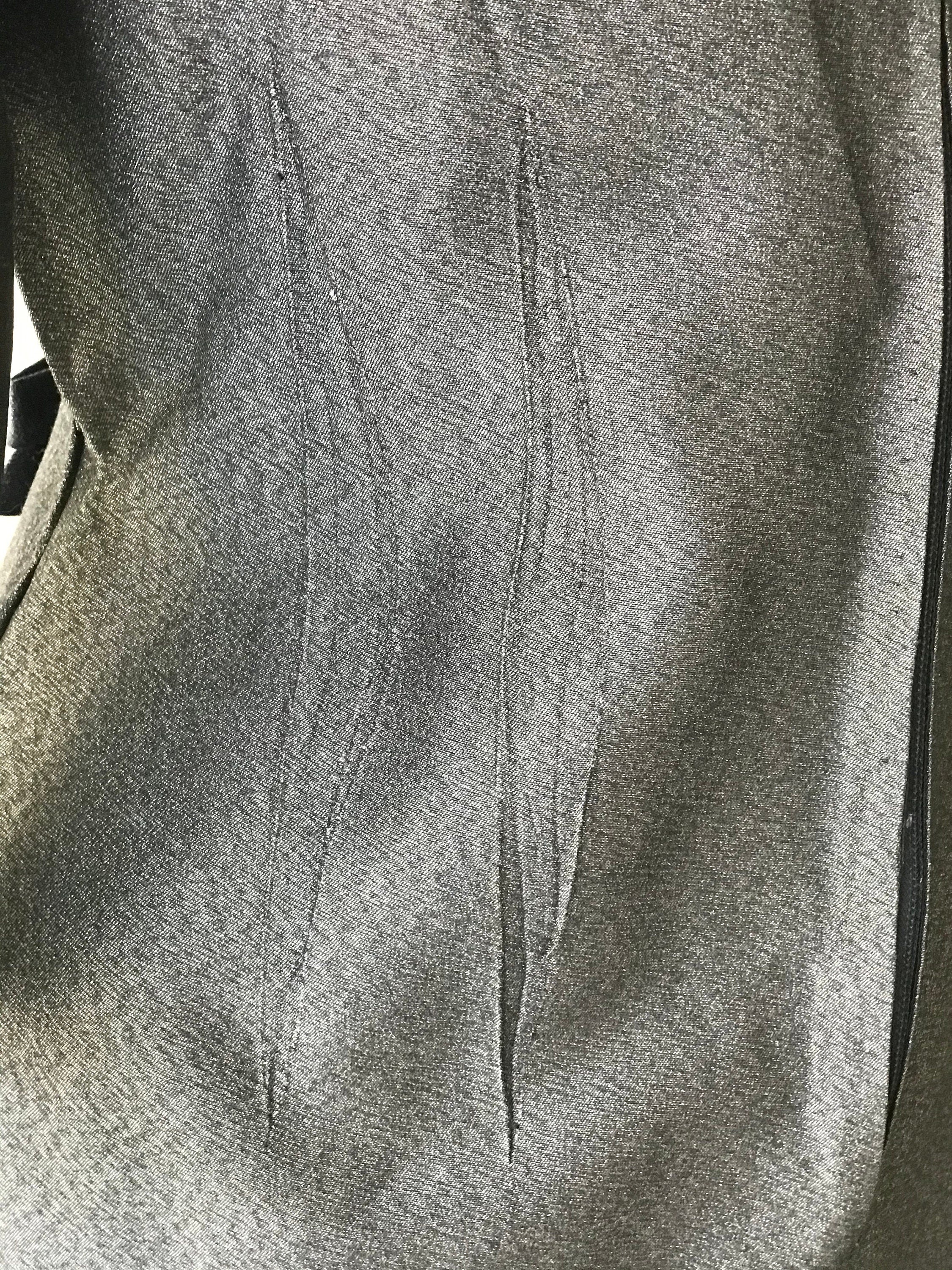 1950s Grey lame wiggle sheath dress
