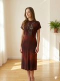 1940s Bramley Franklin Simon’s tie dye sequin embellished dress