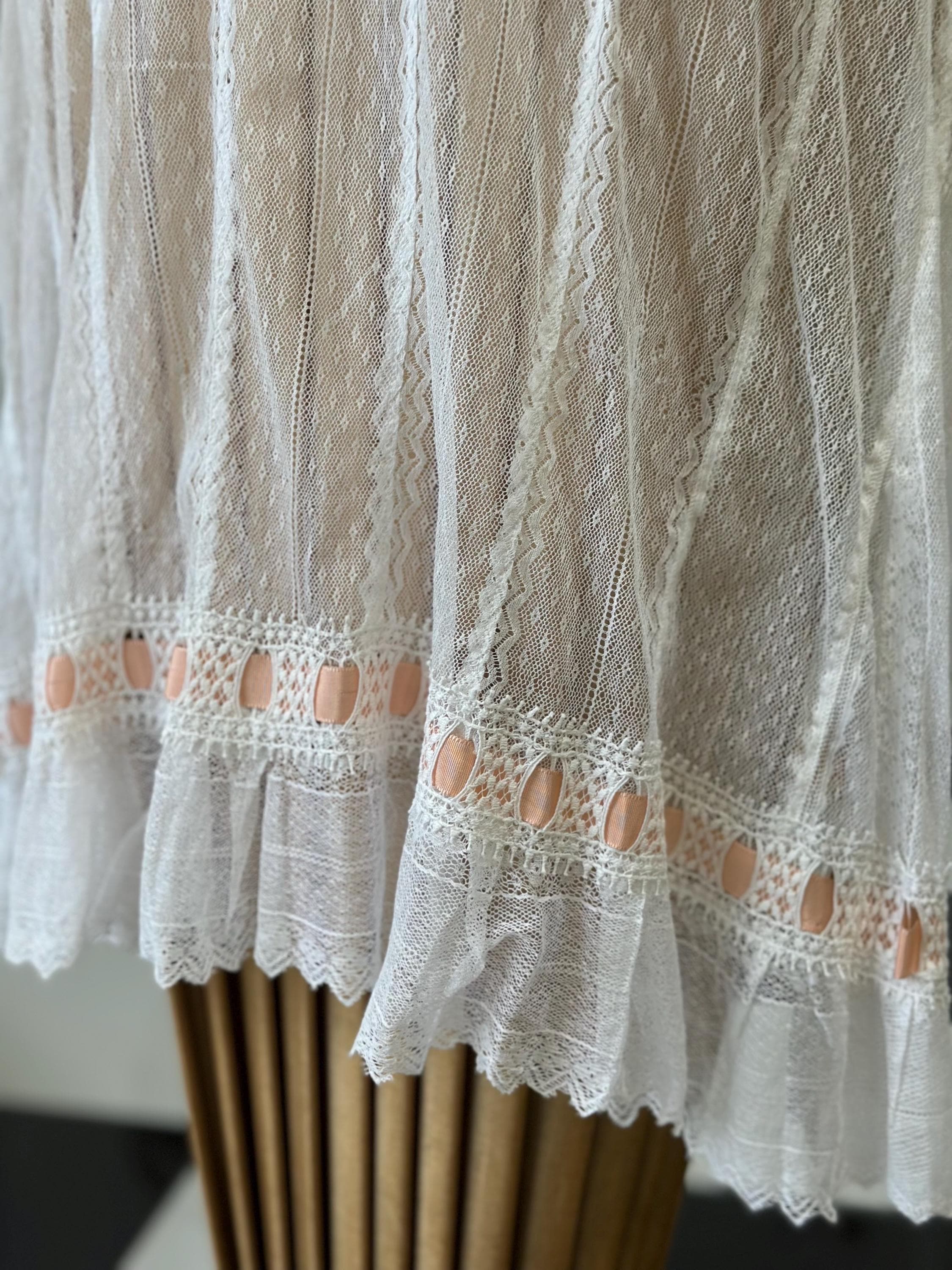 Edwardian lace with silk ribbon night dress