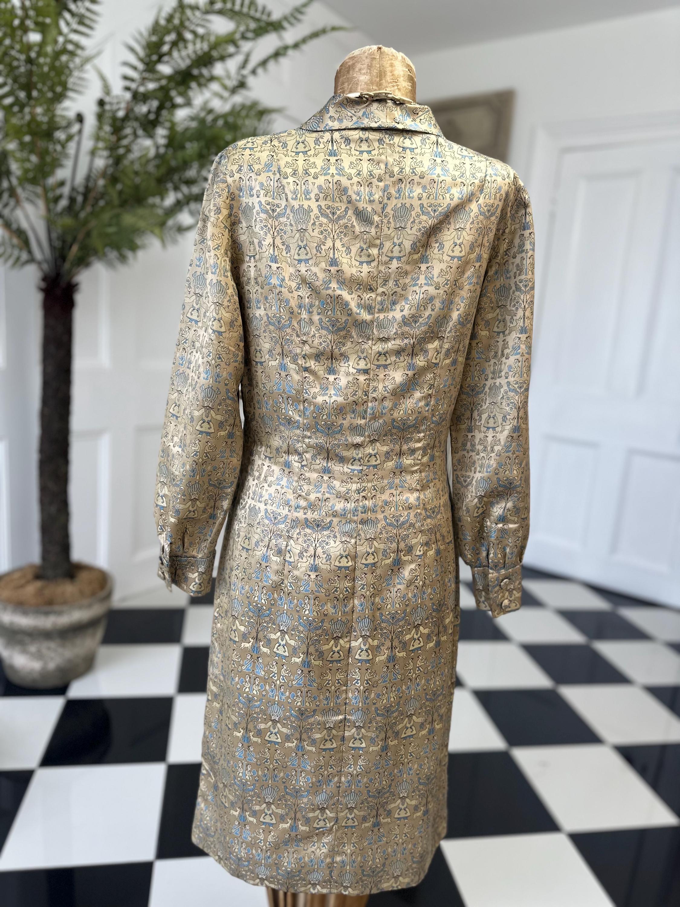 1960s Parisian golden silk dress