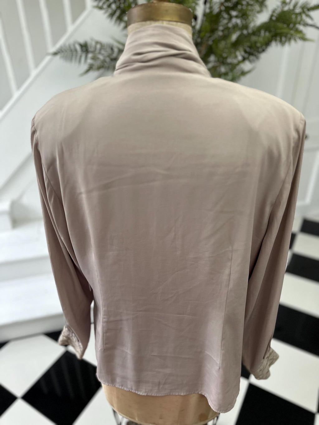 1980s Grey Blouse with Unique style with Embroidery