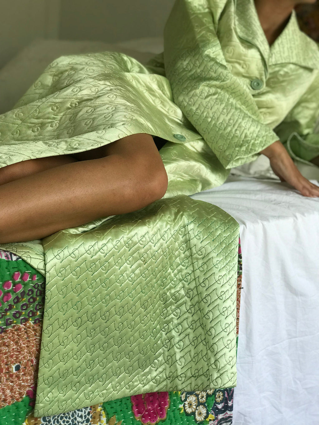 1970s mint green dressing gown housecoat