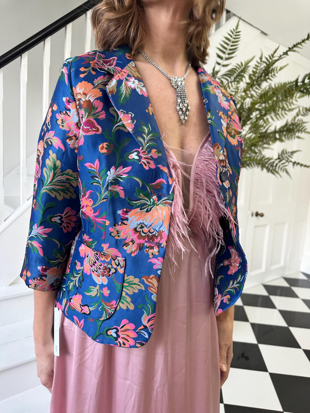 Vintage 1980s early 1990s vibrant cocktail blazer jacket