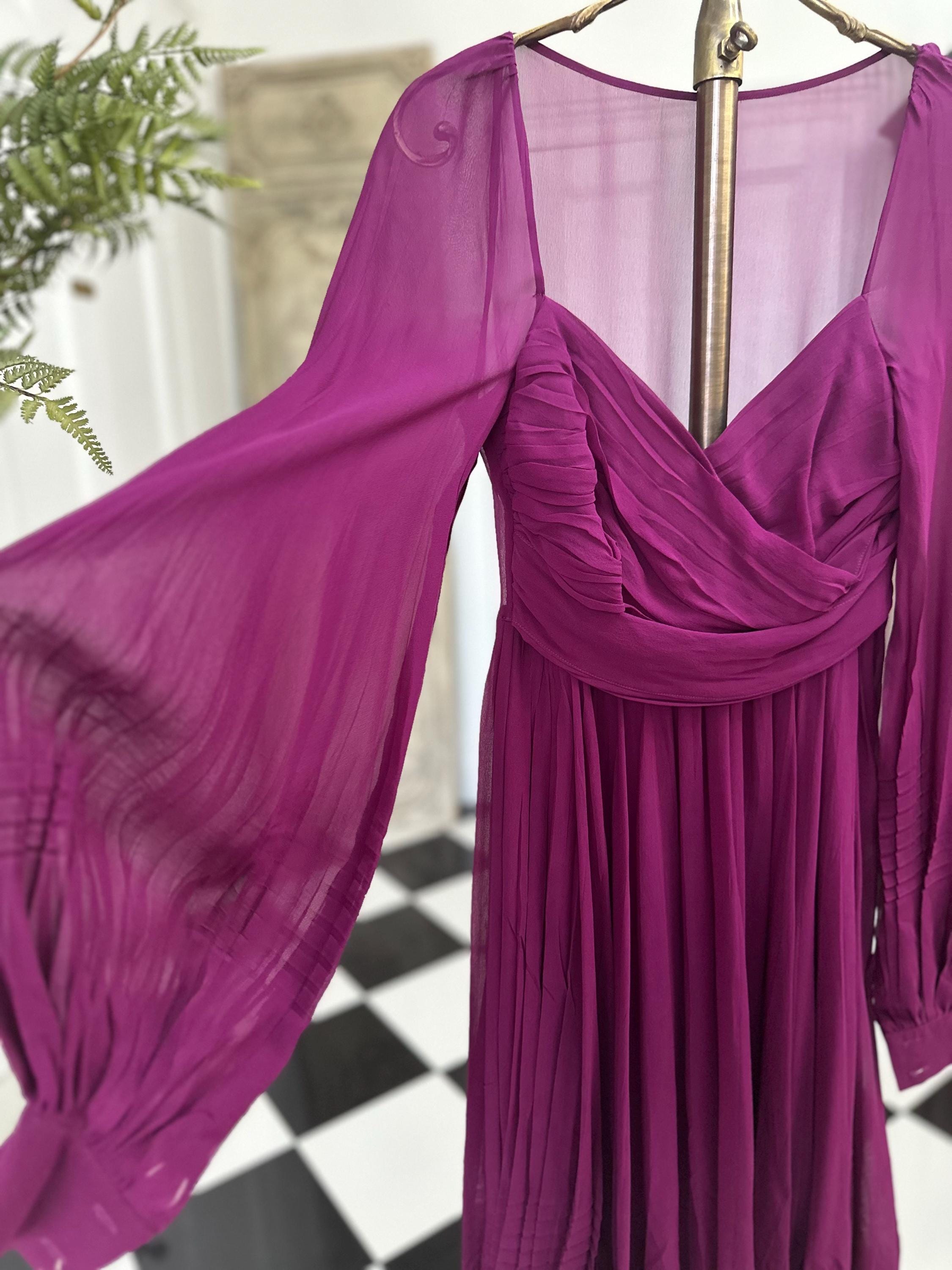 1990s rasberry colour La Perla silk dress