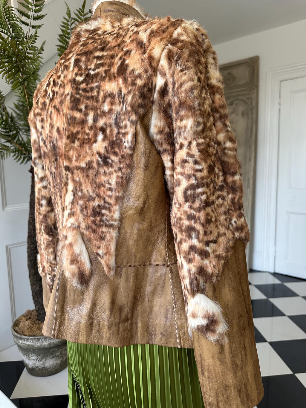 Vintage 70s Bensia jacket spotted fur trim boho hippie western zip jacket