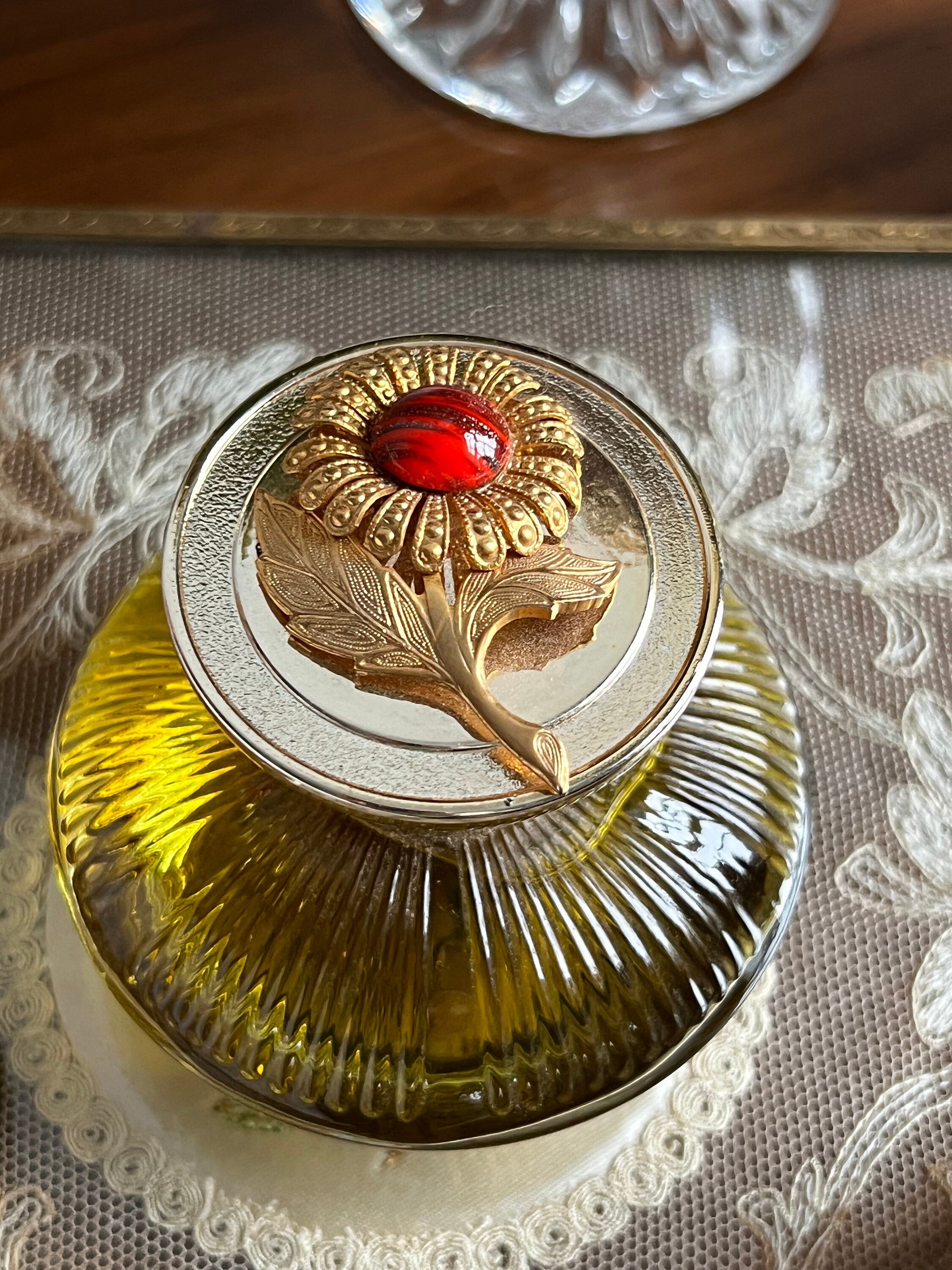 1930s vintage boxed jewelled boudoir set perfume by Myrna Pons