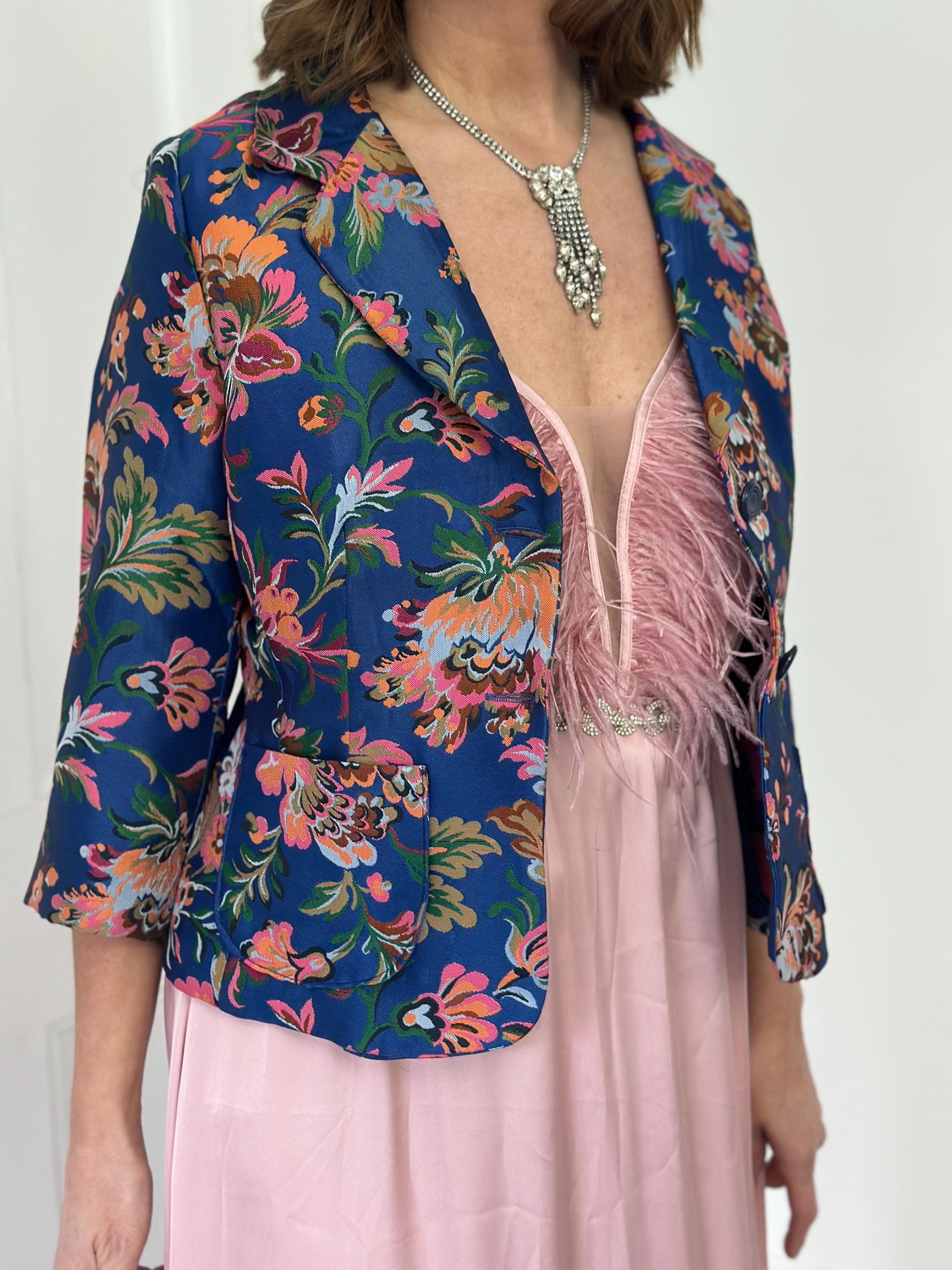 Vintage 1980s early 1990s vibrant cocktail blazer jacket