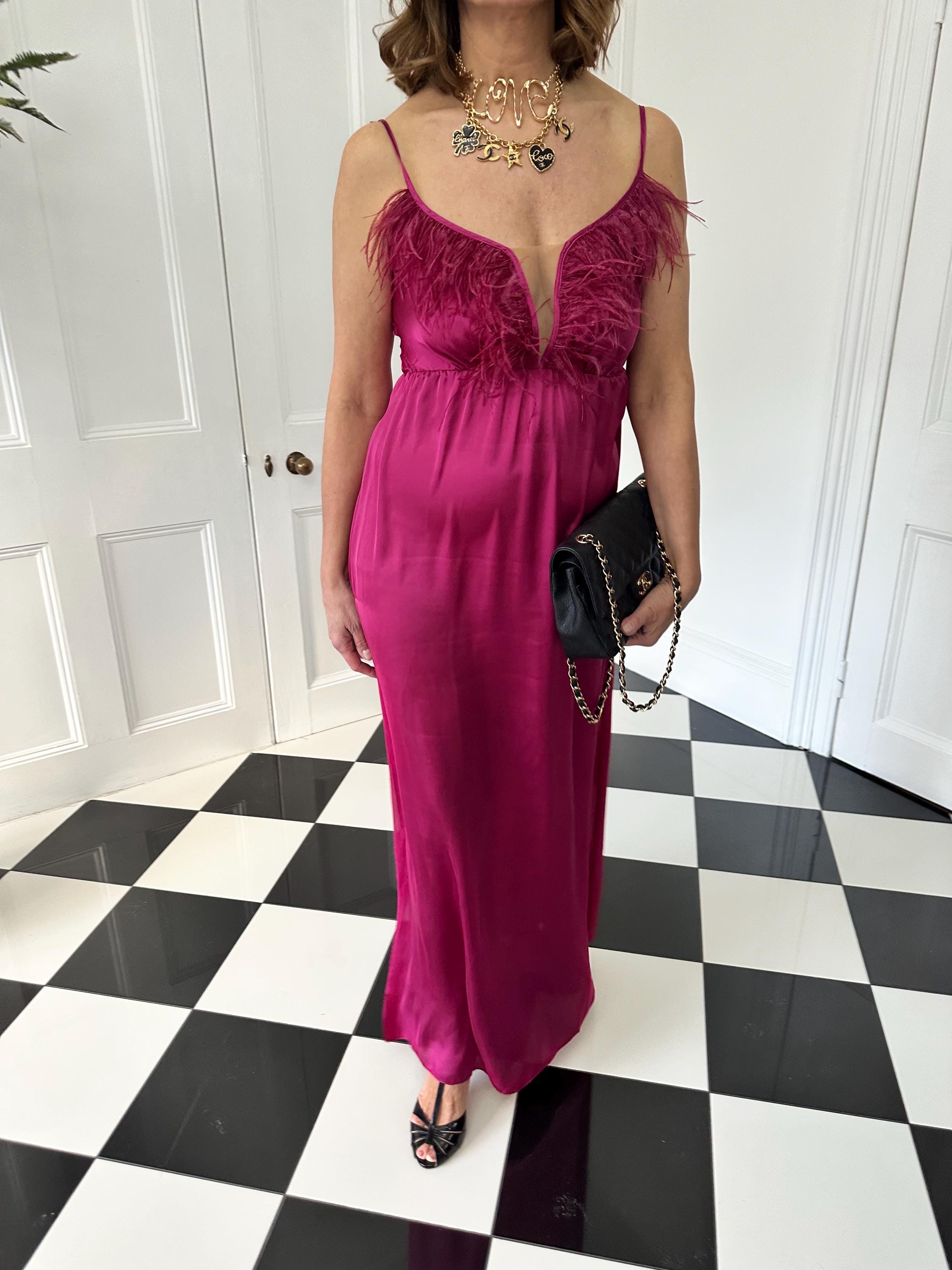Vintage 1940s style maxi sexy slip dress