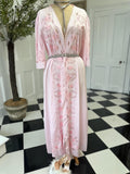 1970s Candy floss pink nightgown with embroidery