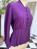 1940s silk blouse in dark purple