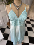 Vintage 1970 mint green slip dress