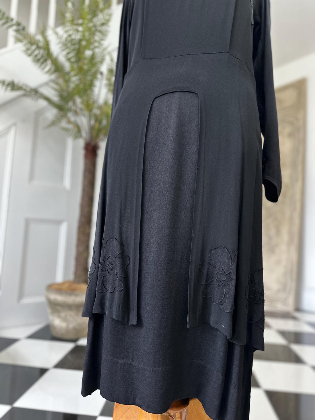 1910s Black silk dress