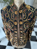 1990s Silk with bronze and gold  sequin long sleeve jacket
